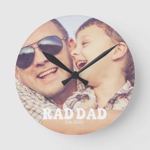 Reloj Redondo Mediano Rad Papá Est. Foto Retro