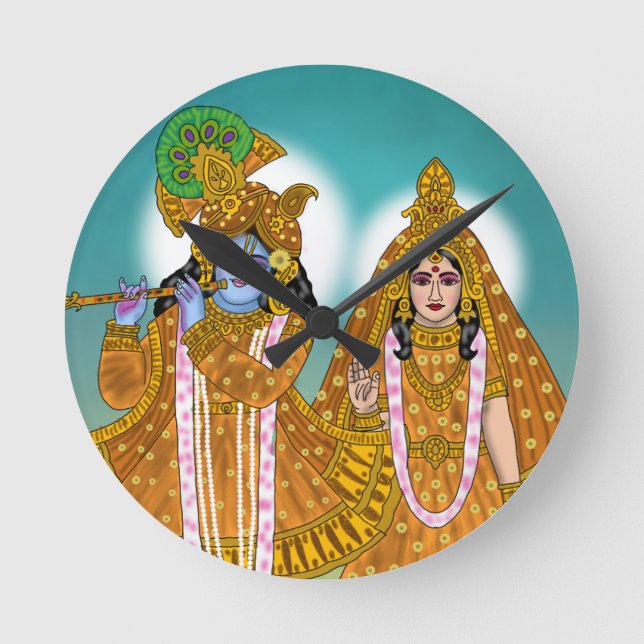 Reloj Redondo Mediano Radha Krishna Clock (Anverso)