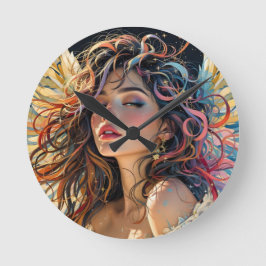 Reloj Redondo Mediano Radiancia celeste - Retrato Ángel alado del arco i