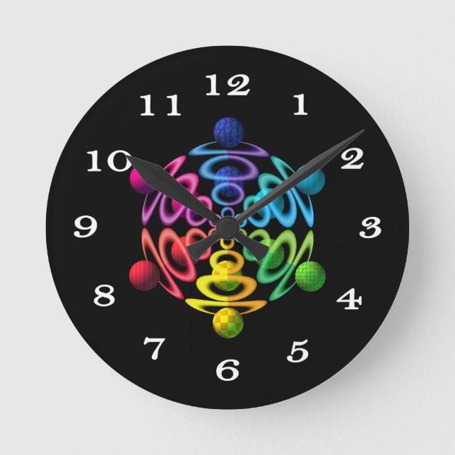 Reloj Redondo Mediano Rainbow Sphere Popper Wall Clock (Anverso)