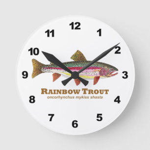 Reloj Redondo Mediano Rainbow Trout Fishing