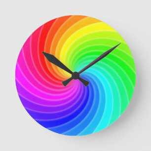 Reloj Redondo Mediano Rainbow Twirl