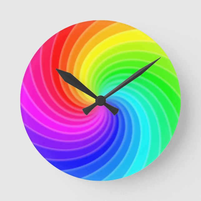 Reloj Redondo Mediano Rainbow Twirl (Anverso)