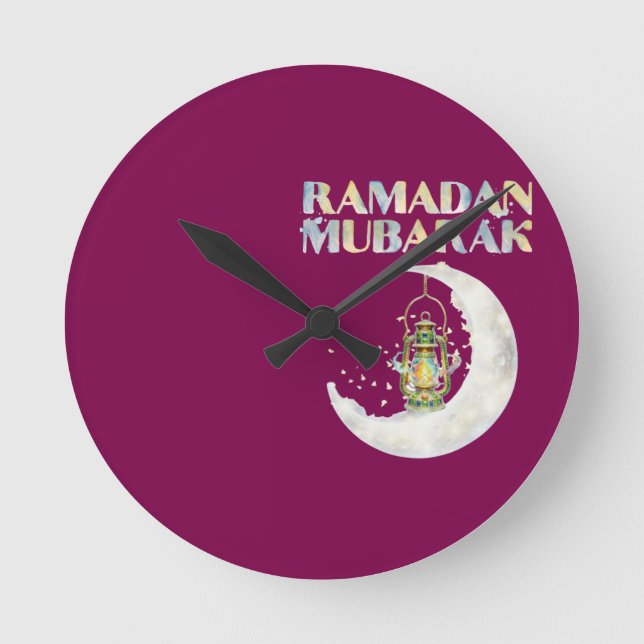 Reloj Redondo Mediano Ramadan Mubarak (Anverso)
