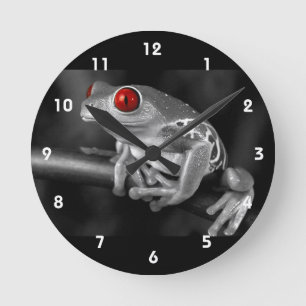 Reloj Redondo Mediano Rana arbórea observada rojo