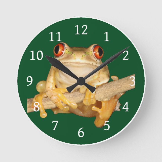 Reloj Redondo Mediano Rana de árbol (Anverso)