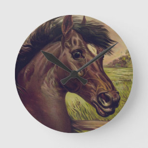 Reloj Redondo Mediano rancho de cría de caballos paseo deportivo ecuestr