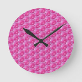 Reloj Redondo Mediano Ranunculus rosa - Diseño floral moderno