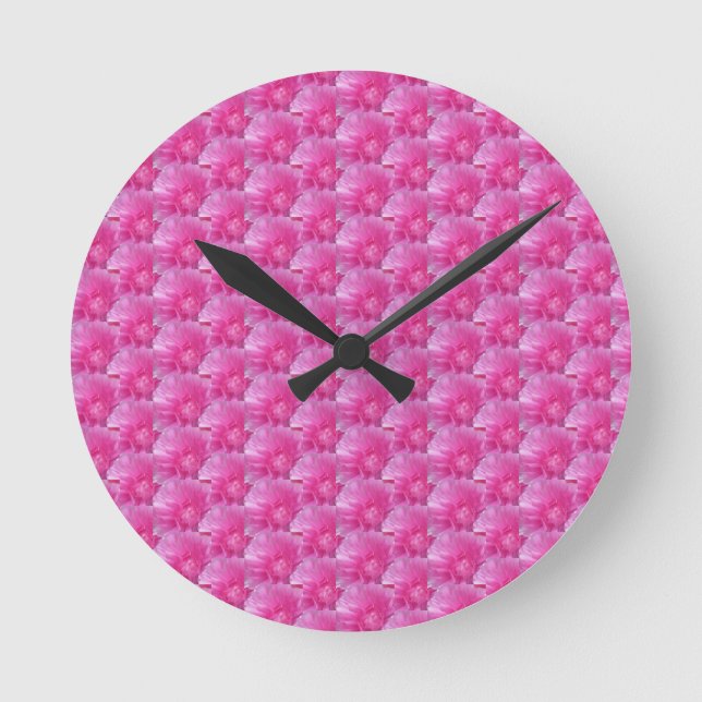 Reloj Redondo Mediano Ranunculus rosa - Diseño floral moderno (Anverso)
