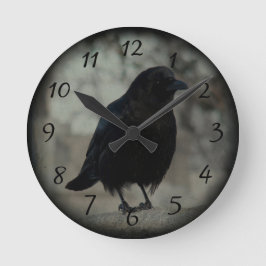 Reloj Redondo Mediano Raven pequeño oscuro