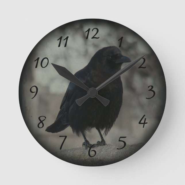 Reloj Redondo Mediano Raven pequeño oscuro (Anverso)