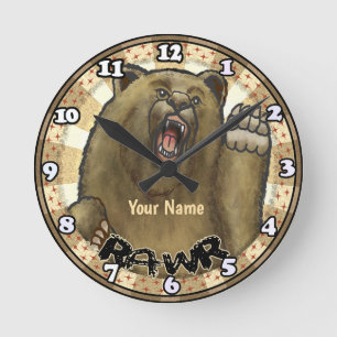 Reloj Redondo Mediano Rawr Bear clock