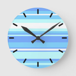 Reloj Redondo Mediano Rayas azul cielo