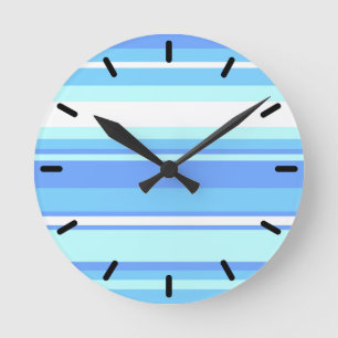 Reloj Redondo Mediano Rayas azul cielo