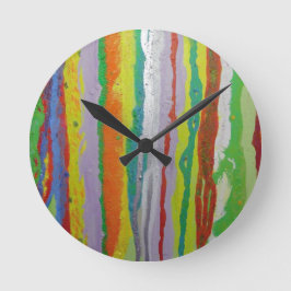 Reloj Redondo Mediano Rayas Coloridas