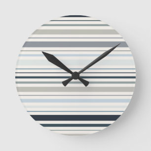 Reloj Redondo Mediano Rayas Costeras Azules