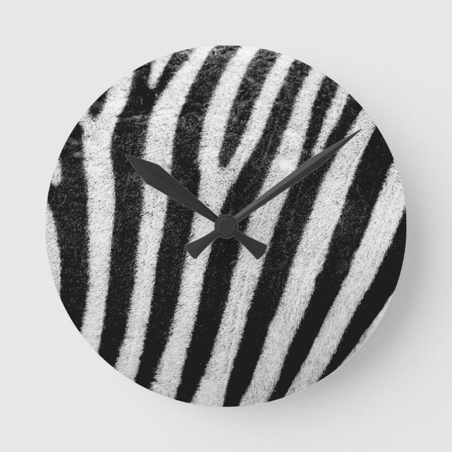 Reloj Redondo Mediano rayas de cebra (Anverso)