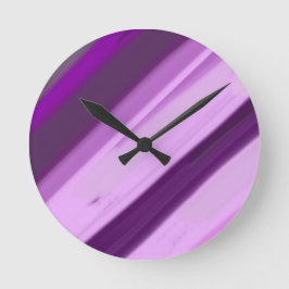 Reloj Redondo Mediano Rayas de lavanda púrpura