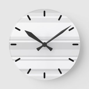 Reloj Redondo Mediano Rayas grises claras