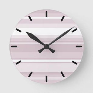 Reloj Redondo Mediano rayas rosadas de cuarzo Rosa