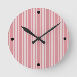 Reloj Redondo Mediano Rayas Rosas