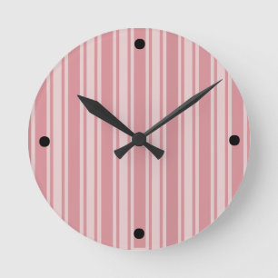 Reloj Redondo Mediano Rayas Rosas