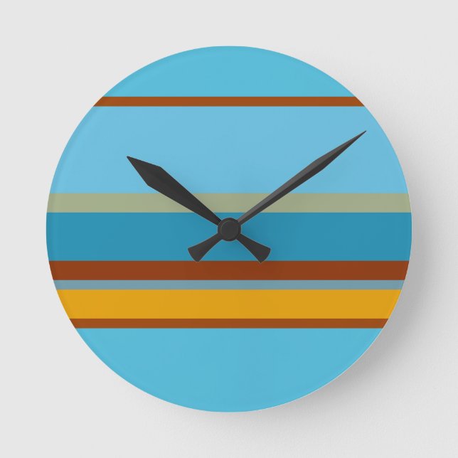 Reloj Redondo Mediano Rayas suroeste 15 (Anverso)