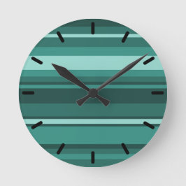 Reloj Redondo Mediano Rayas verde azuladas