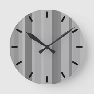 Reloj Redondo Mediano Rayas verticales grises