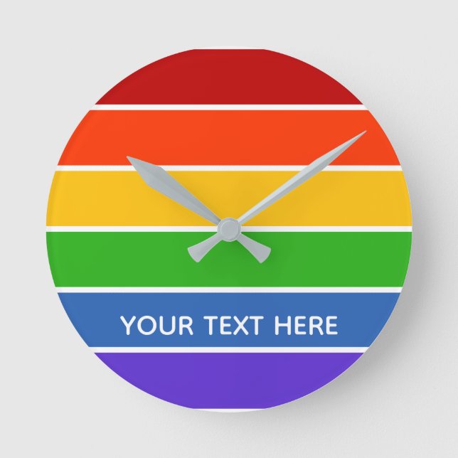 Reloj Redondo Mediano Rayo arcoiris blanco (Anverso)