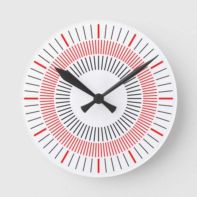 Reloj Redondo Mediano Rayos Concéntricos 03 (Anverso)