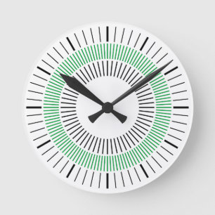 Reloj Redondo Mediano Rayos Concéntricos - Verde