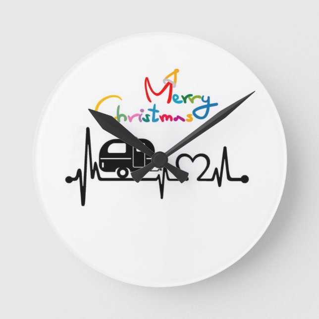 RELOJ REDONDO MEDIANO "REALLY HAPPY CAMPER" CHRISTMAS CLOCK (Anverso)