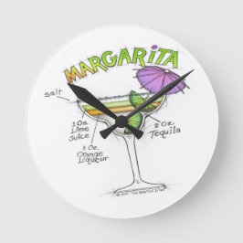 RELOJ REDONDO MEDIANO RECETA DE MARGARITA COCTELERÍA ARTÍSTICA