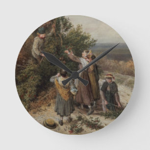 Reloj Redondo Mediano Recolectores del acebo (w/c y bodycolour)