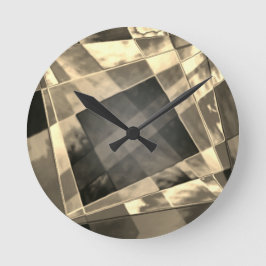 Reloj Redondo Mediano Rectángulos inclinados en tonos madera o beige?