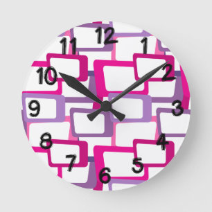 Reloj Redondo Mediano Rectángulos modernos de mediados del siglo
