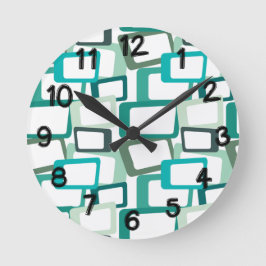 Reloj Redondo Mediano Rectángulos modernos de mediados del siglo