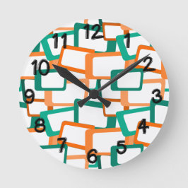 Reloj Redondo Mediano Rectángulos modernos de mediados del siglo