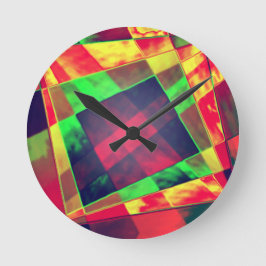 Reloj Redondo Mediano Rectáreas inclinadas y deshilachadas que se solapa