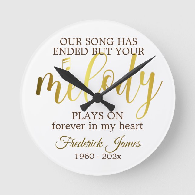 Reloj Redondo Mediano Recuento de cita musical conmemorativa Keepsake (Anverso)