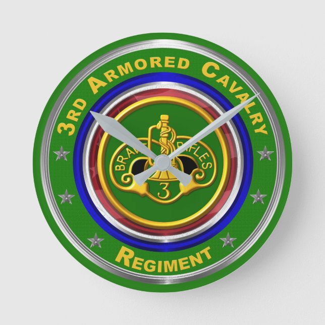 Reloj Redondo Mediano Recuerdo del 3er de Caballería Blindada (Anverso)