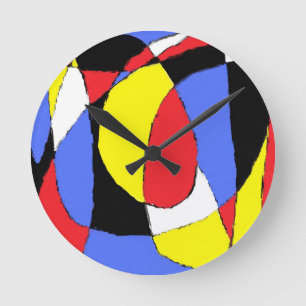 Reloj Redondo Mediano Red Abstract