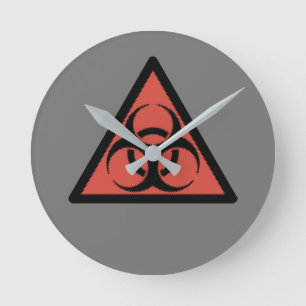 Reloj Redondo Mediano Red biohazard sign