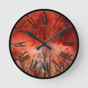 Reloj Redondo Mediano Red Dream Sky Acrylic Wall Clock