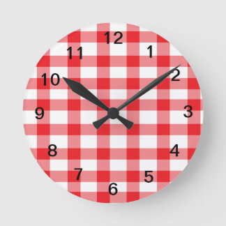 Reloj Redondo Mediano Red Gingham