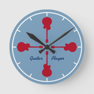 Reloj Redondo Mediano red guitars . guitarist
