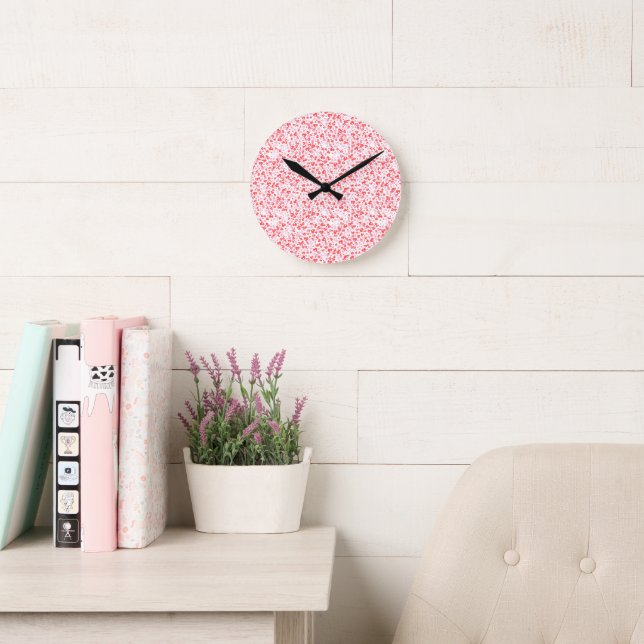 Reloj Redondo Mediano Red Love Hearts – Valentine Collection (Sala de lectura)