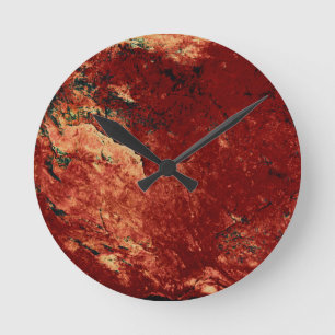 Reloj Redondo Mediano Red Painted Rock