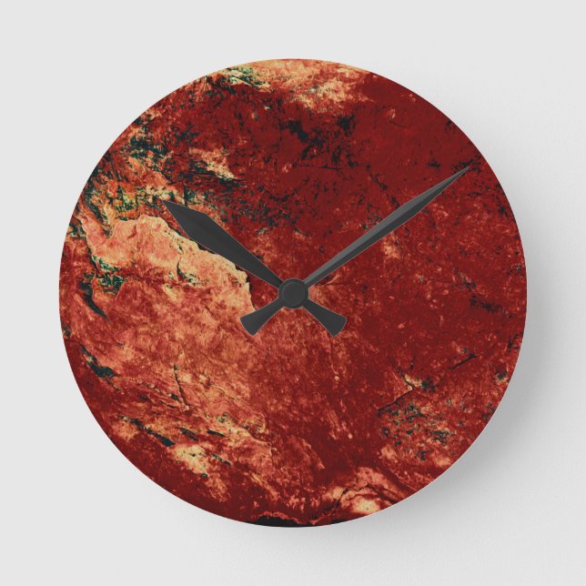Reloj Redondo Mediano Red Painted Rock (Anverso)